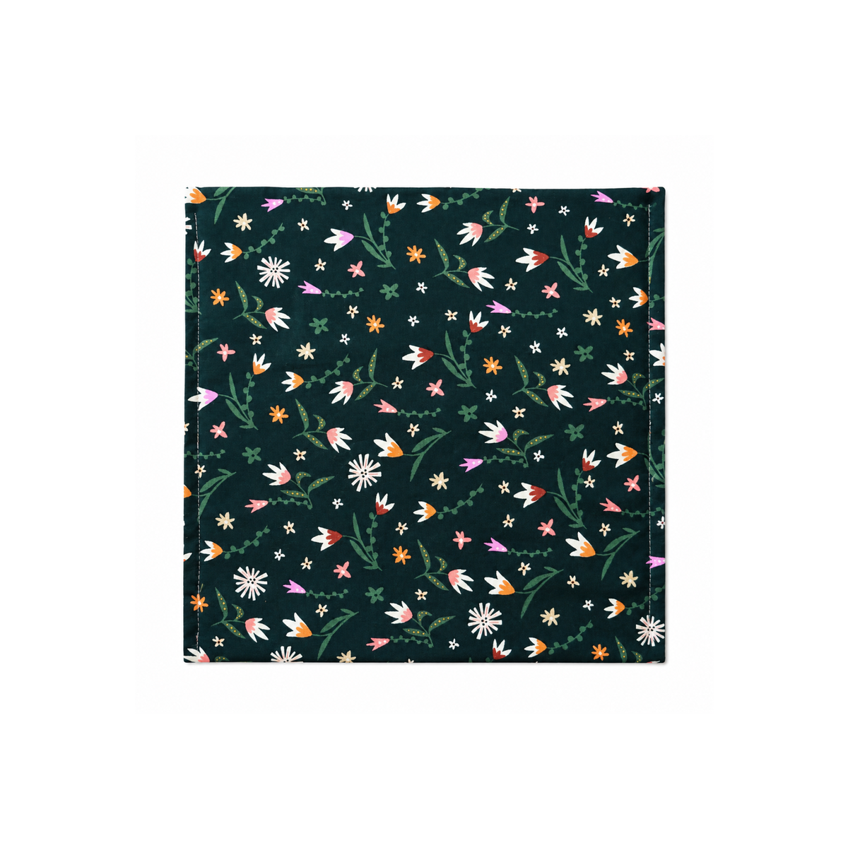 Handmade cotton microwave potato bag with botanical floral print