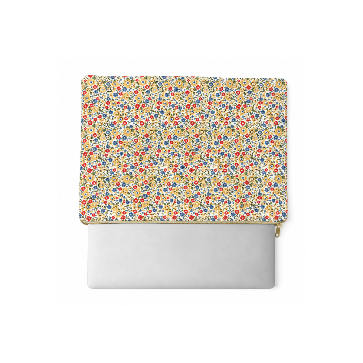 Golden Wildflowers handmade computer sleeve for MacBook
