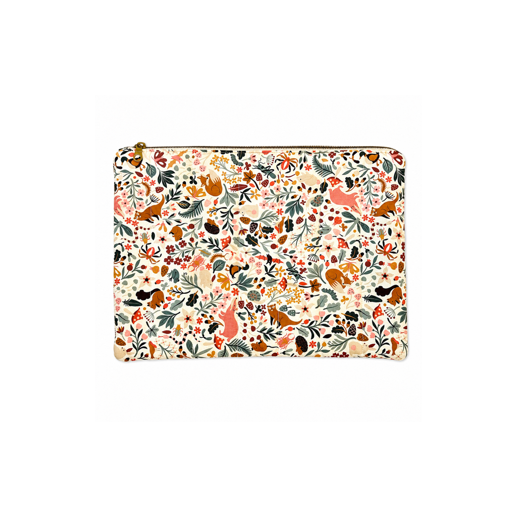 Handmade Enchanted Meadow quilted laptop sleeve for MacBook