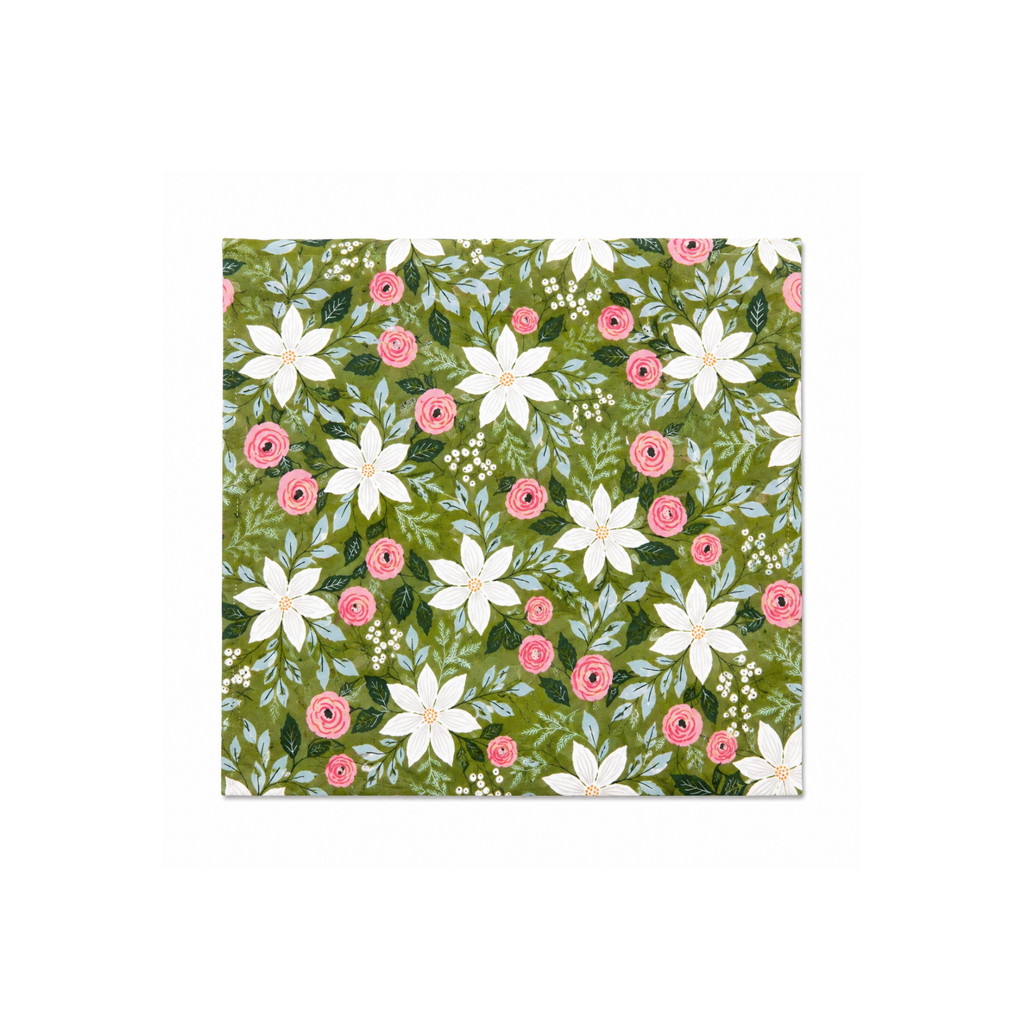 Handmade cotton microwave potato bag with berry and pine print