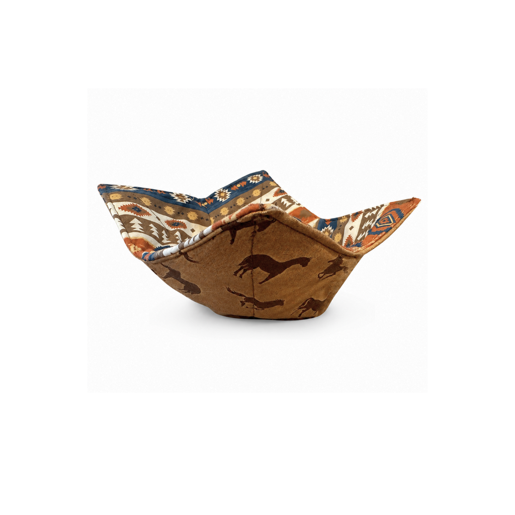 Handmade horse print microwave bowl cozy