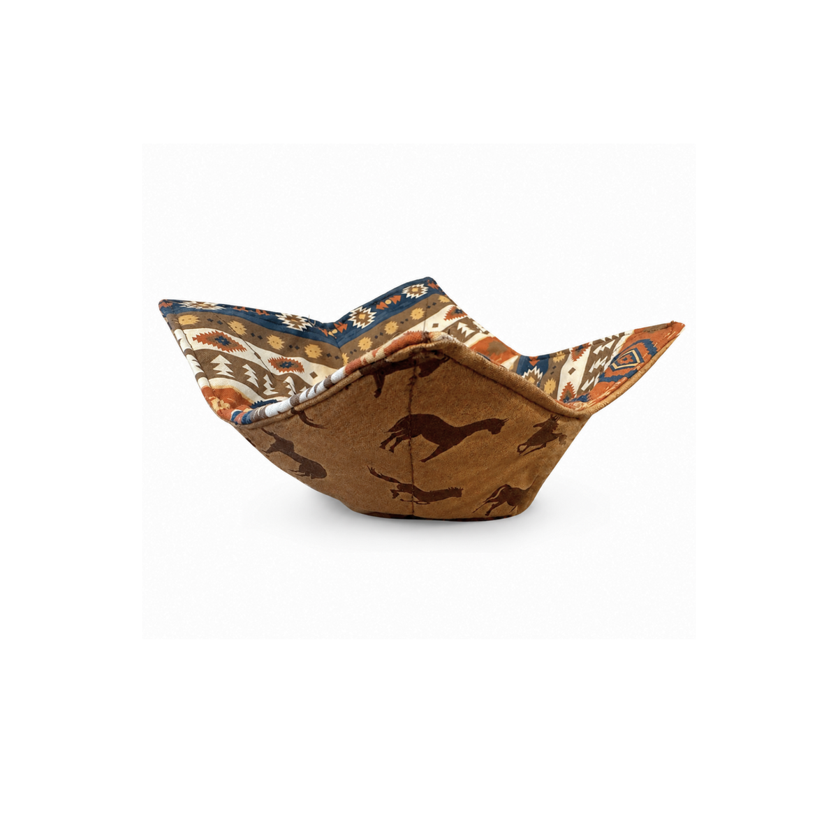 Handmade horse print microwave bowl cozy