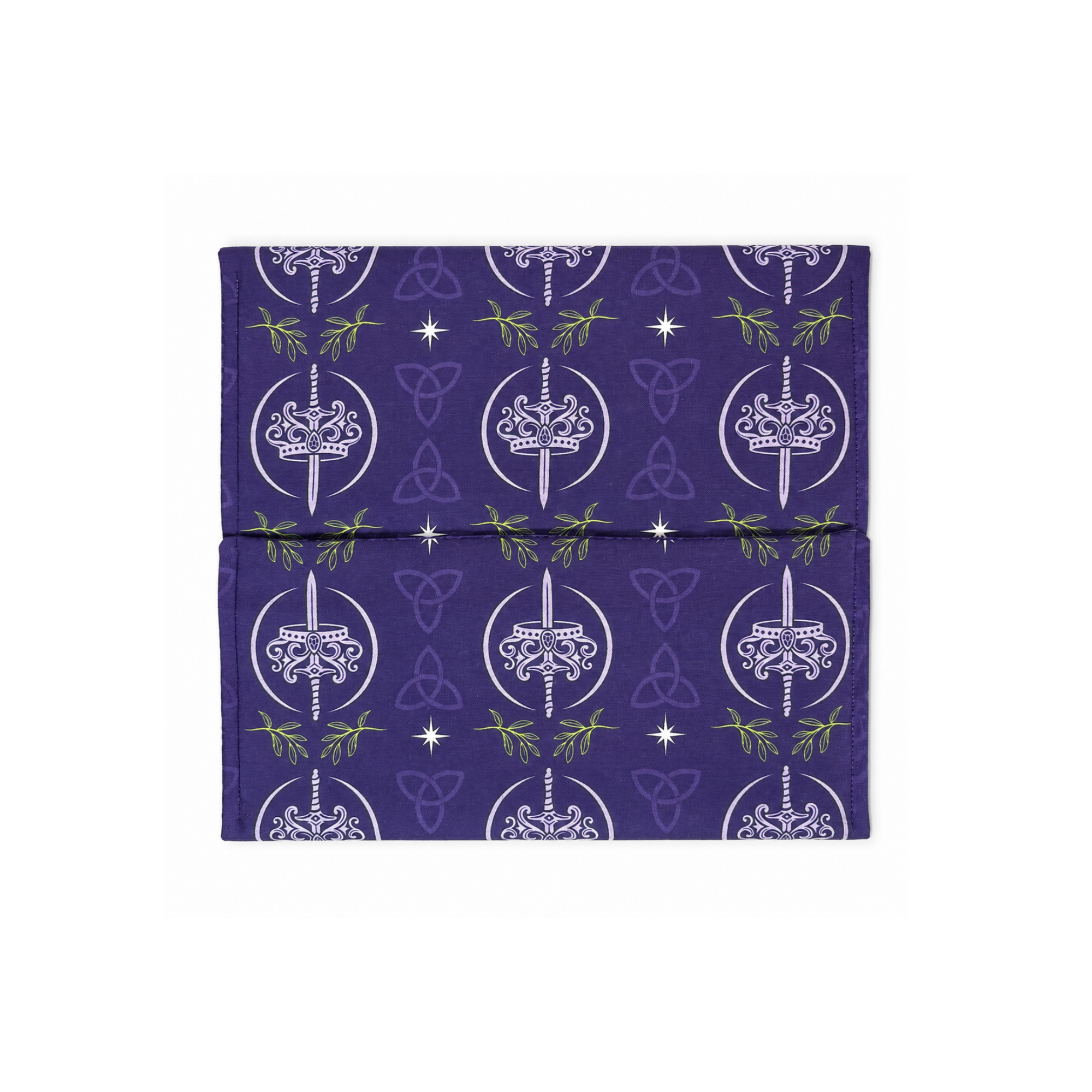 K.F. Breene Purple Celtic Enchantment Fabric - LARGE Logos - 1 Yard