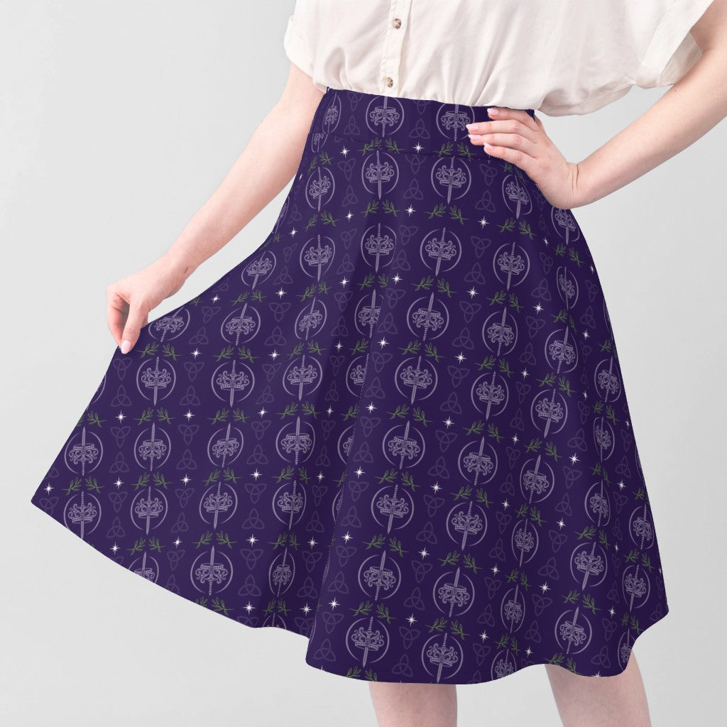 K.F. Breene Purple Celtic Enchantment Fabric - LARGE Logos - 1 Yard