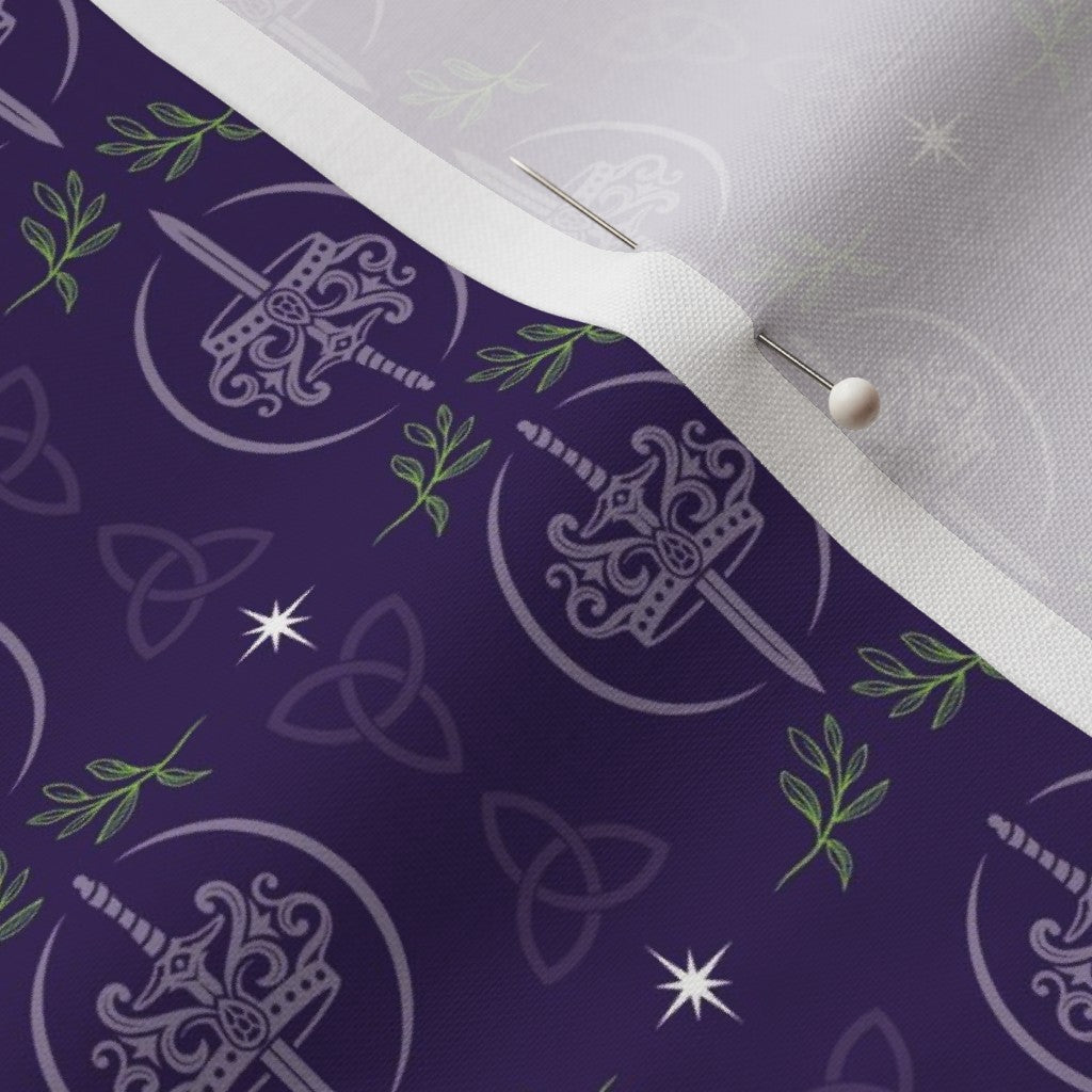 K.F. Breene Purple Celtic Enchantment Fabric - SMALL Logos - 1 Yard