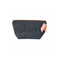 Handmade bee print lining quilted cosmetic and makeup bag