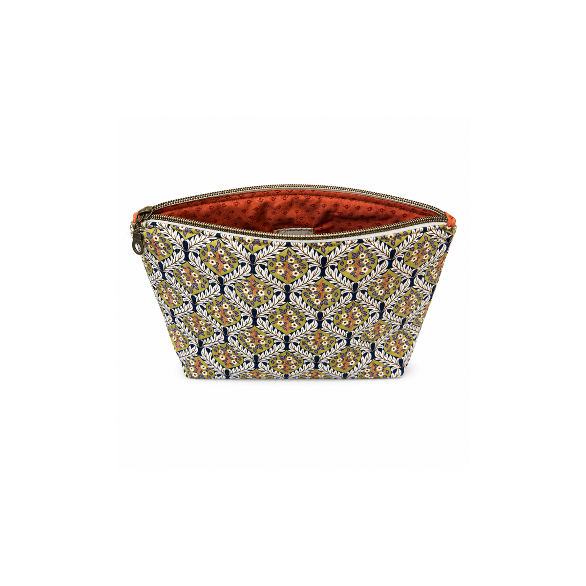 Botanical floral zippered makeup bag and organizer