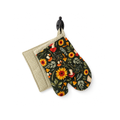 Handmade sunflower pot holder and oven mitt set
