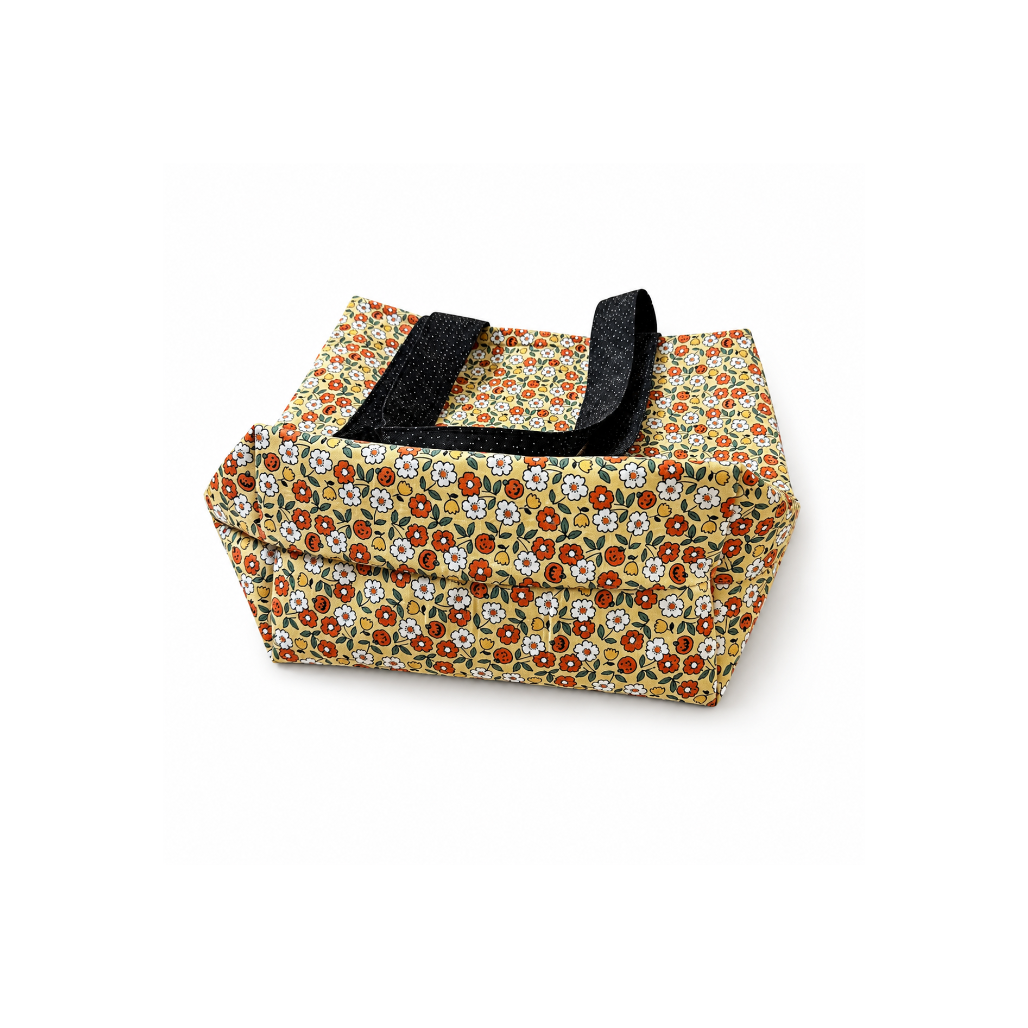 Handmade pumpkin print Halloween bag for kids