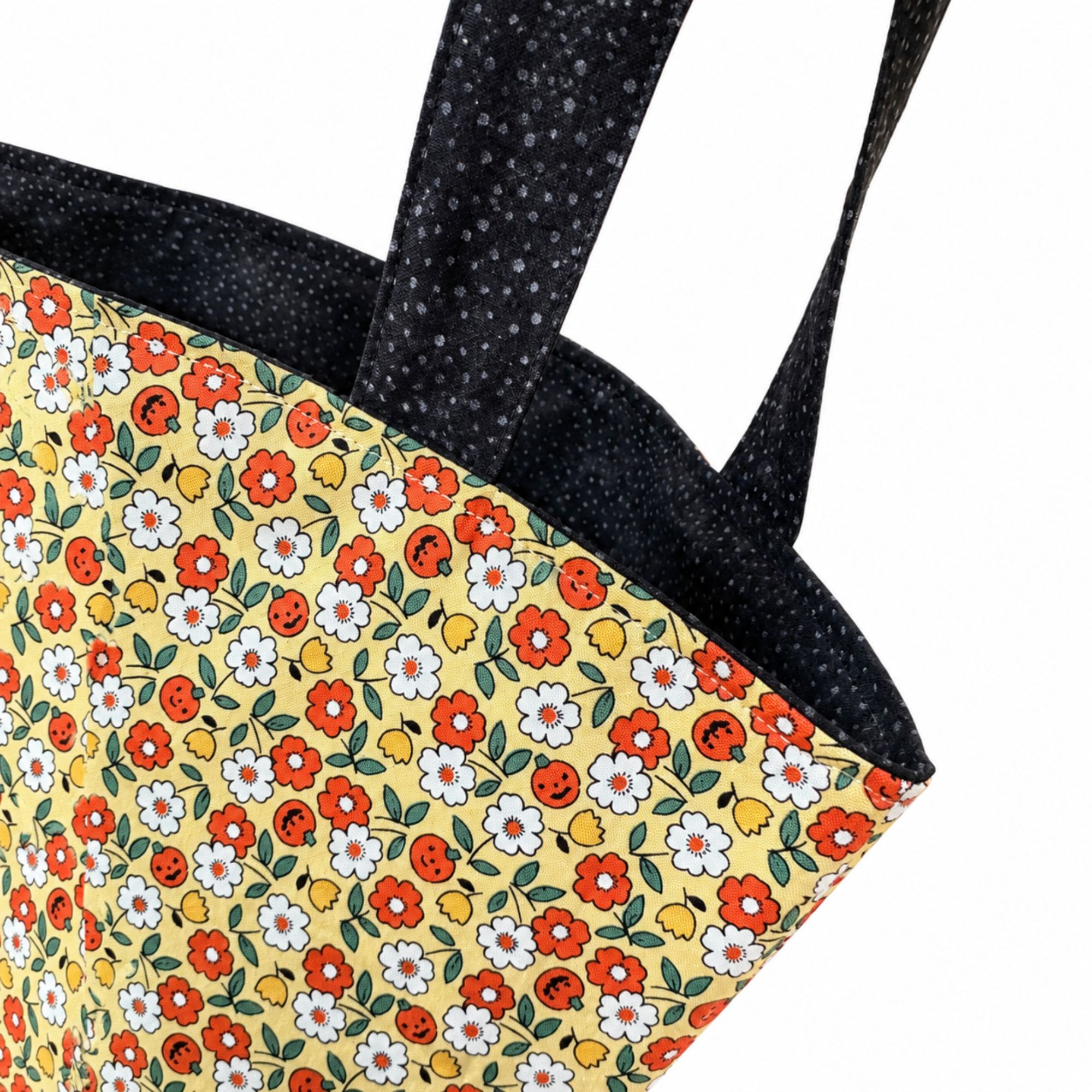 Fabric Halloween trick or treat bag with sturdy handles