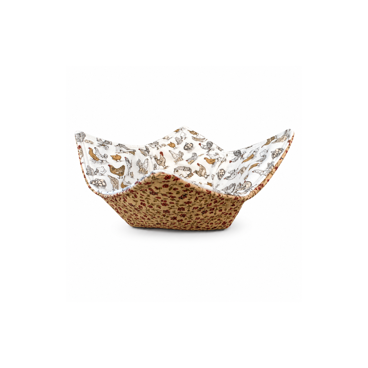 Cotton microwave bowl holder with chicken print