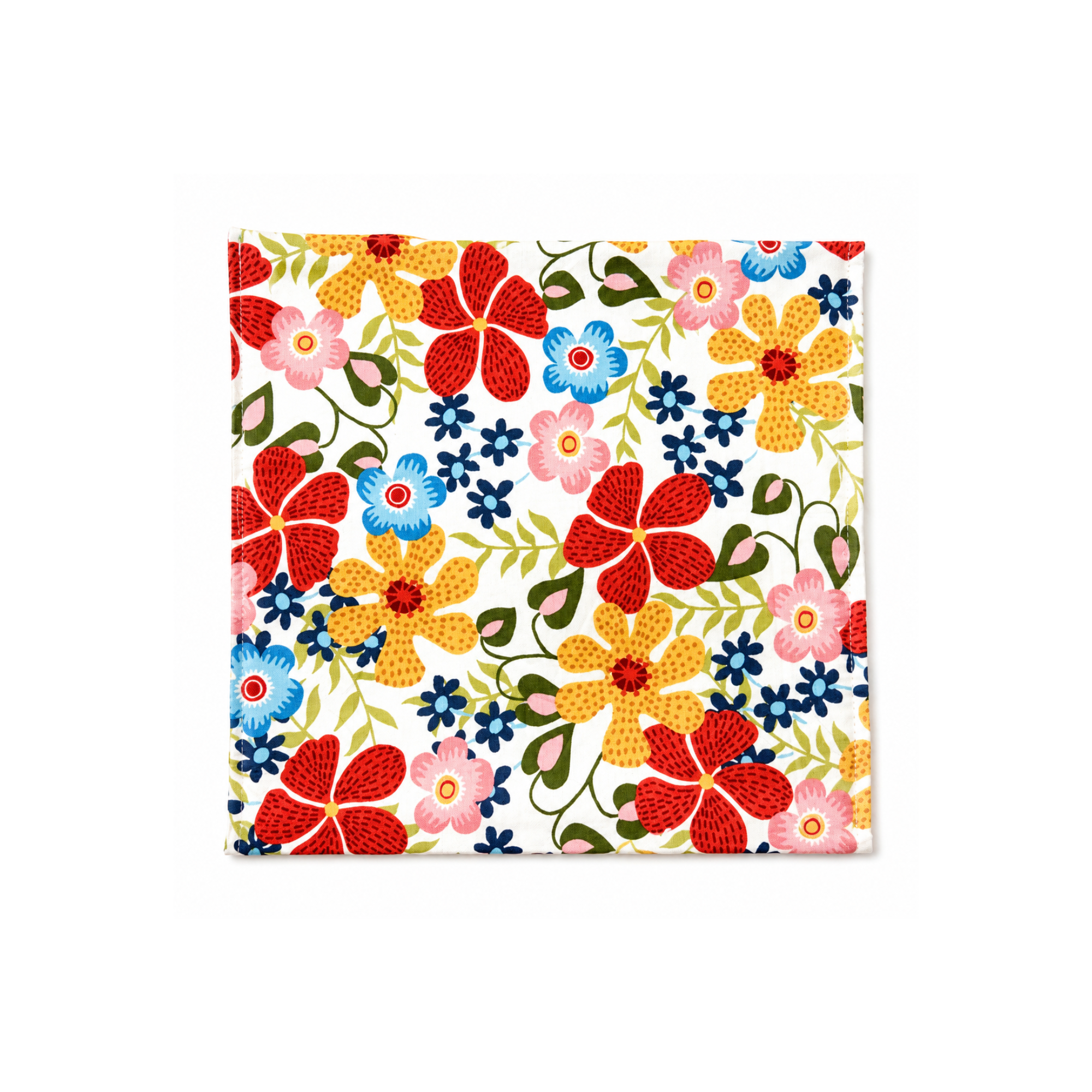 Handmade cotton microwave potato bag with colorful flower print