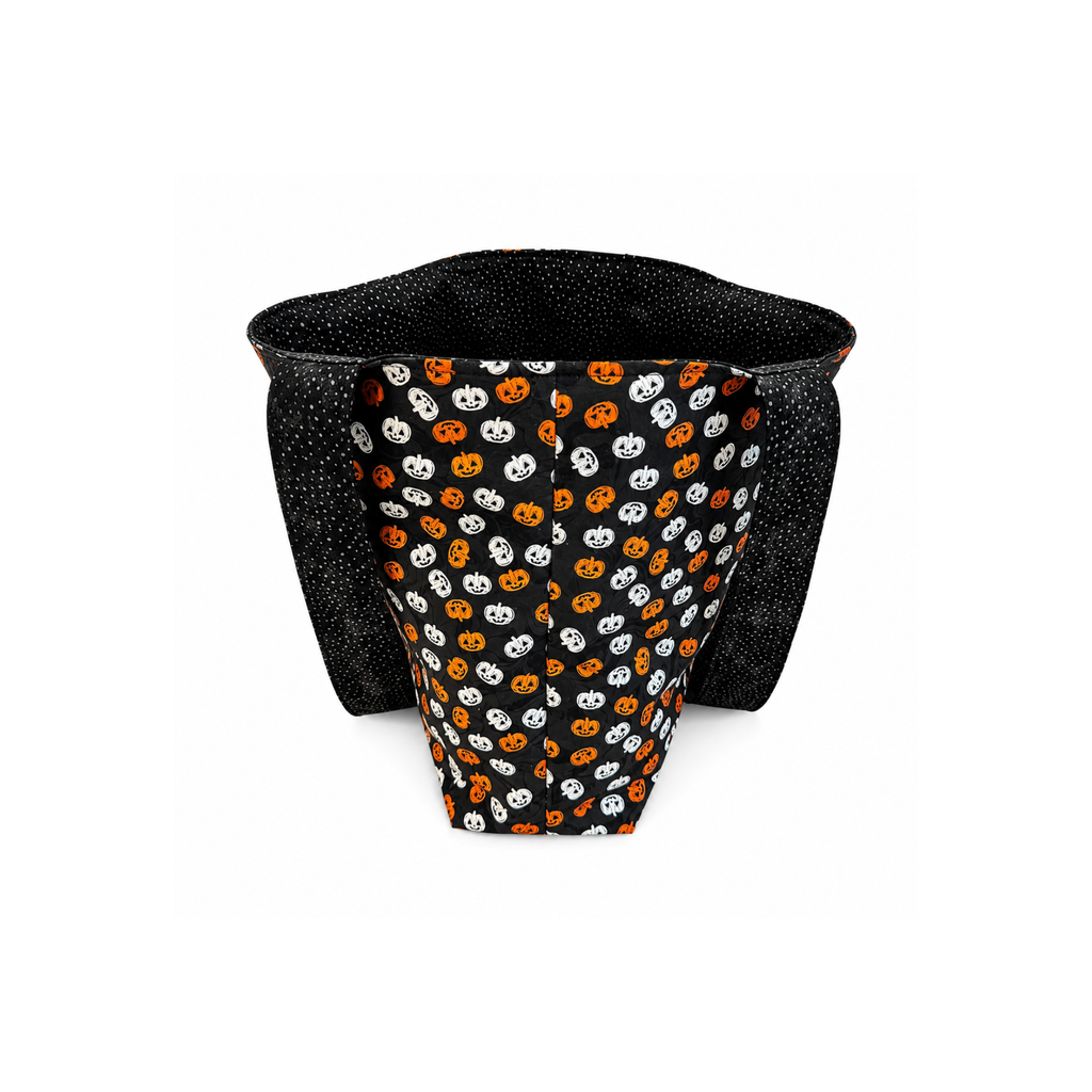 Pumpkin Party fabric candy bag with sturdy handles