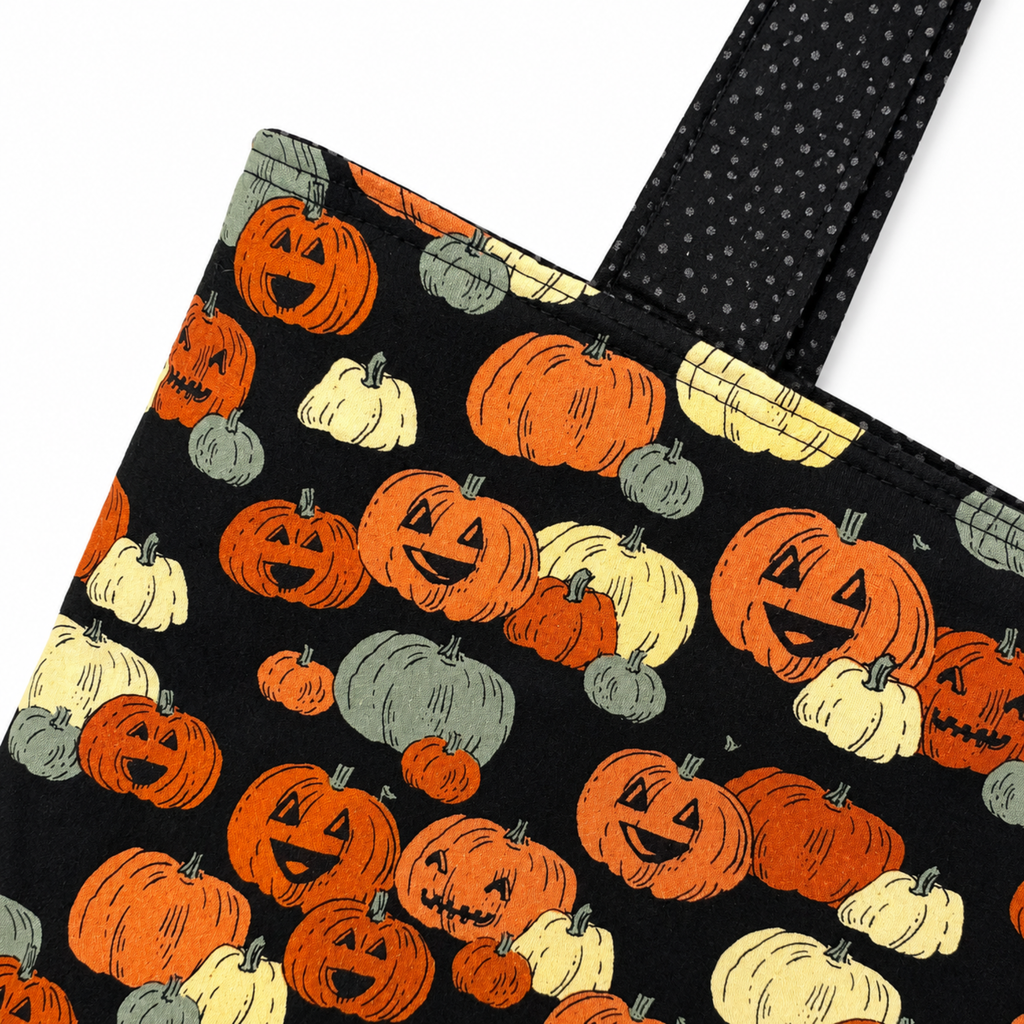 Fabric Halloween trick or treat bag with sturdy handles