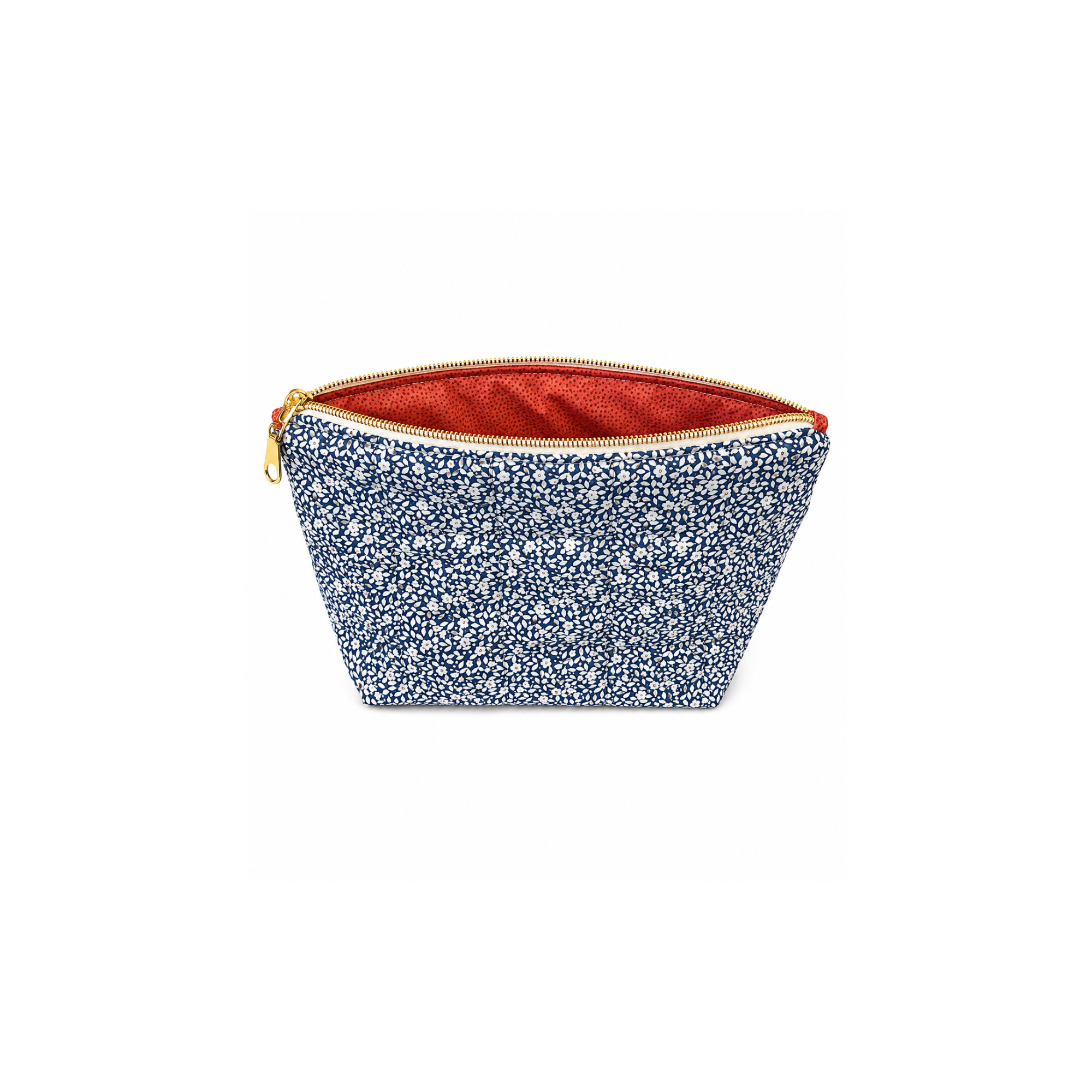 Ditsy floral zippered makeup bag and organizer