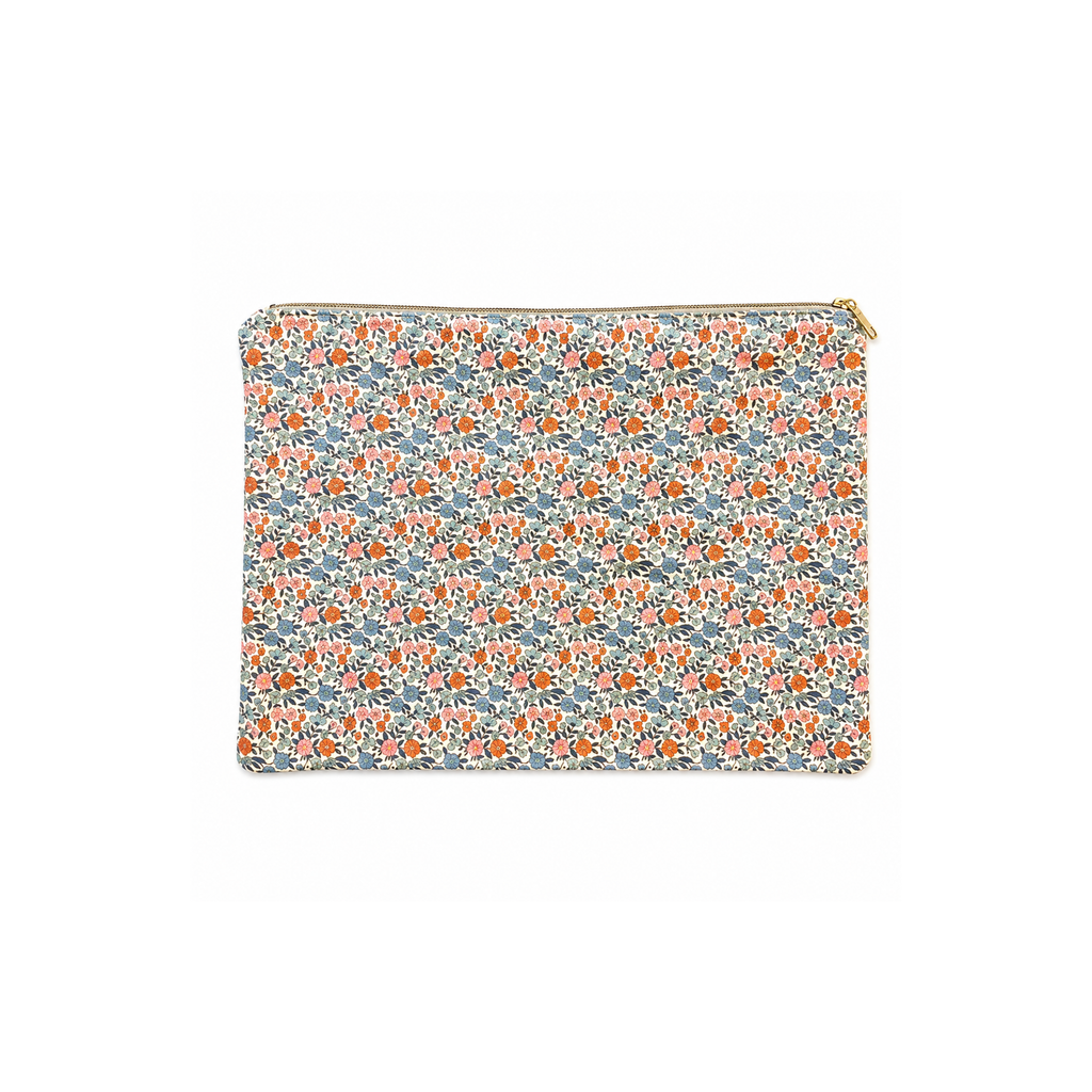 Handmade Morning Meadow floral quilted laptop sleeve for MacBook