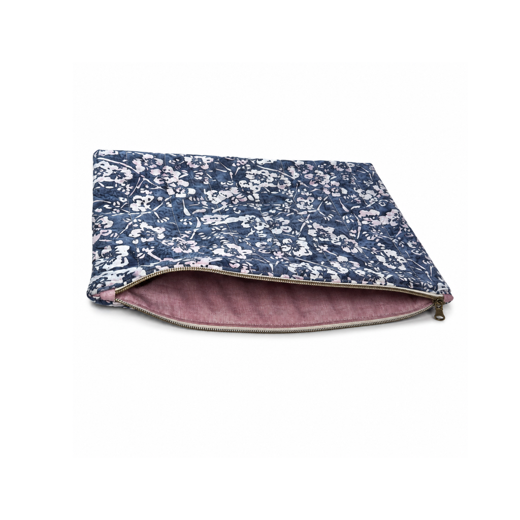 Dark floral quilted computer case for MacBook