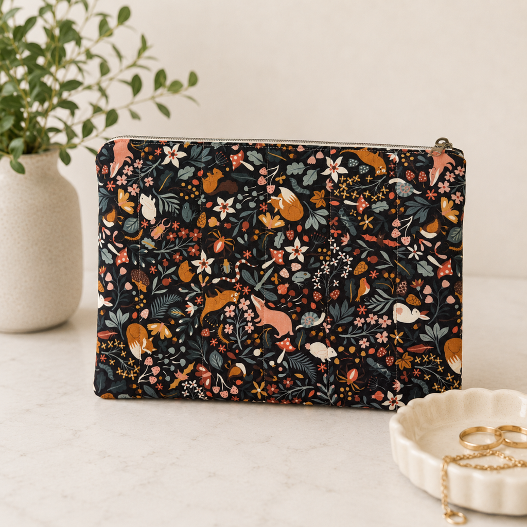 Enchanted Forest handmade floral computer sleeve