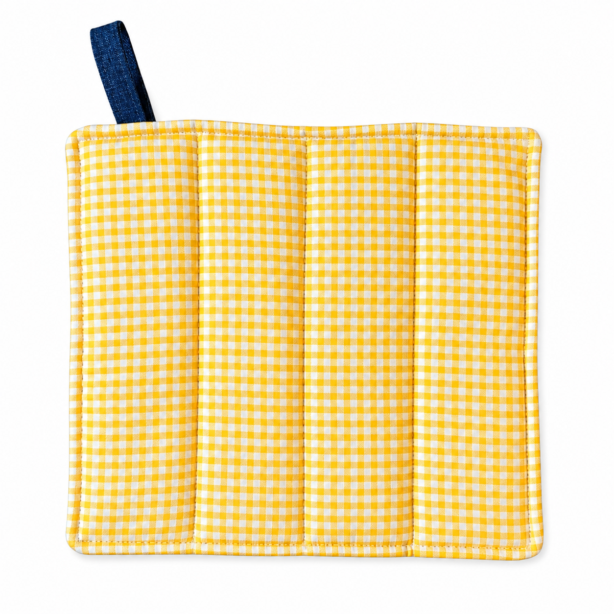 Lemon kitchen accessories for cooking and baking, yellow gingham checkers
