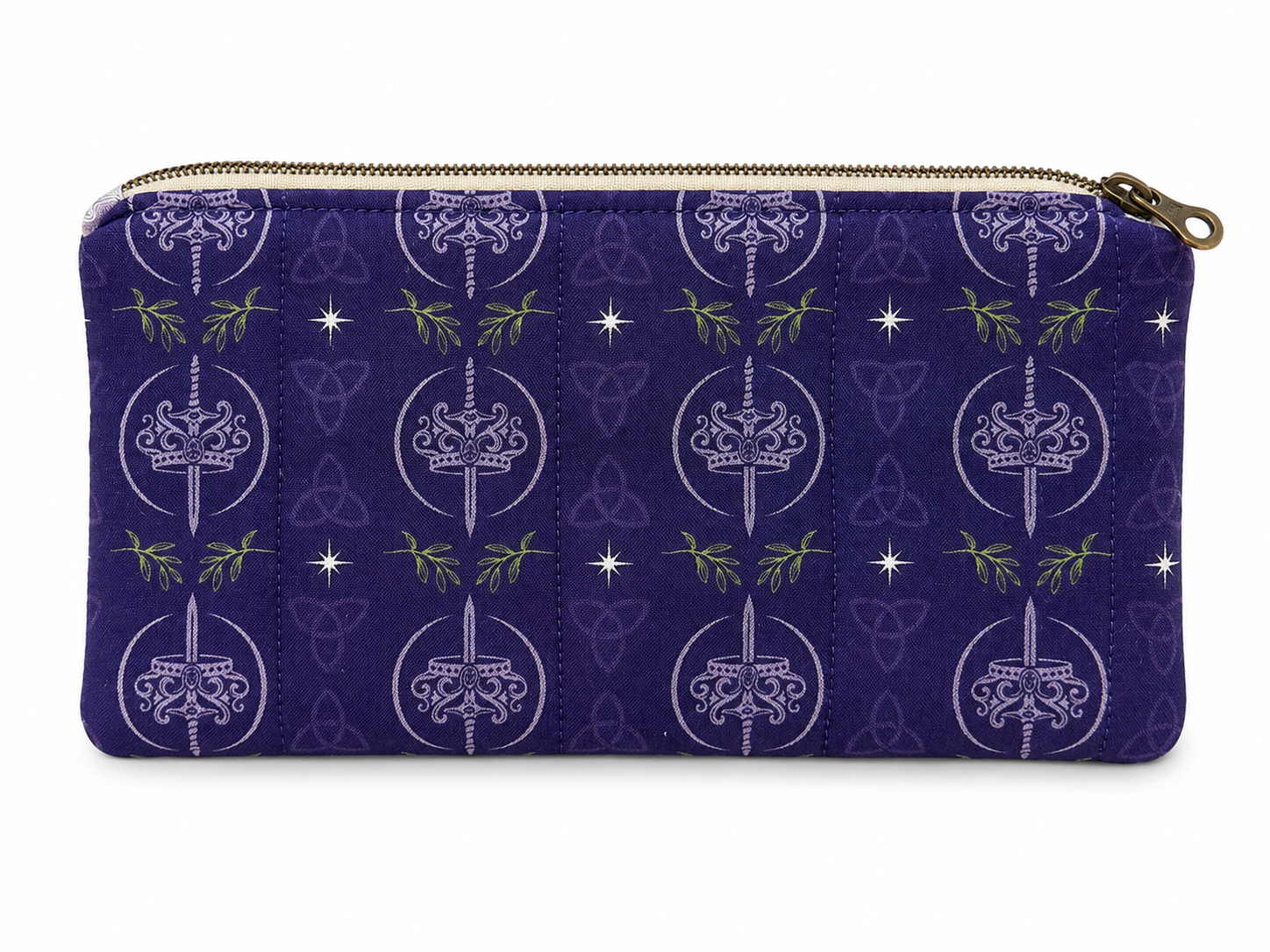 K.F. Breene Purple Celtic Enchantment Fabric - SMALL Logos - 1 Yard