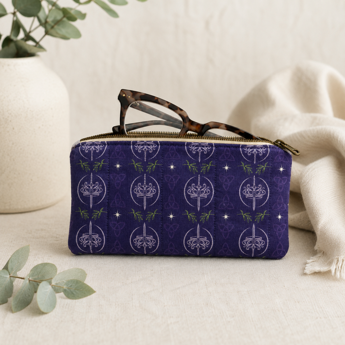K. F. Breene Purple Zipper Pouch